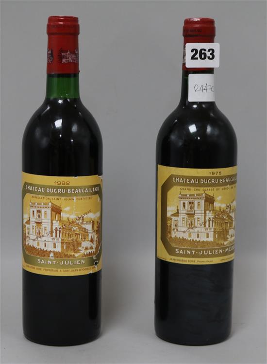 Two bottles 1975 Chateau Ducru-Beaucaillou, Grand Cru, St Julien Bordeaux